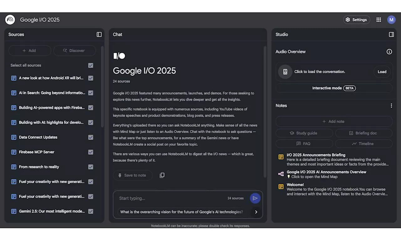 Google talks up NotebookLM upgrades by making it talk up Google I/O 2025