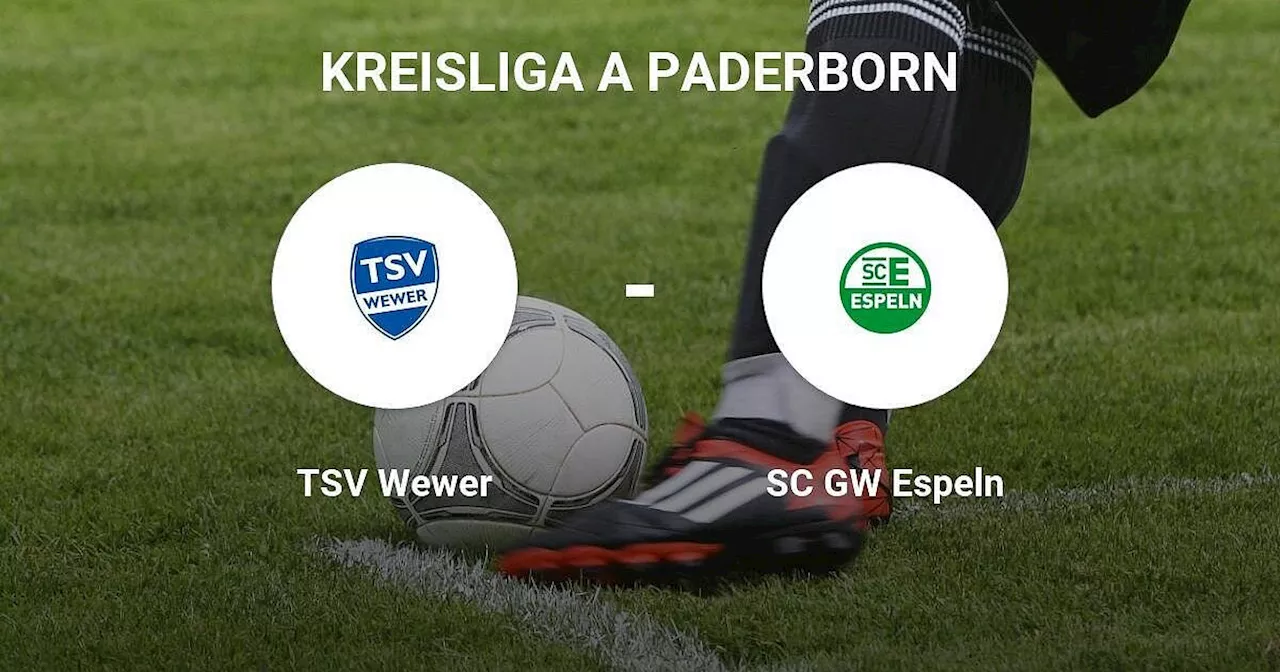 Das Match zwischen dem TSV Wewer und dem SC GW Espeln endet unentschieden