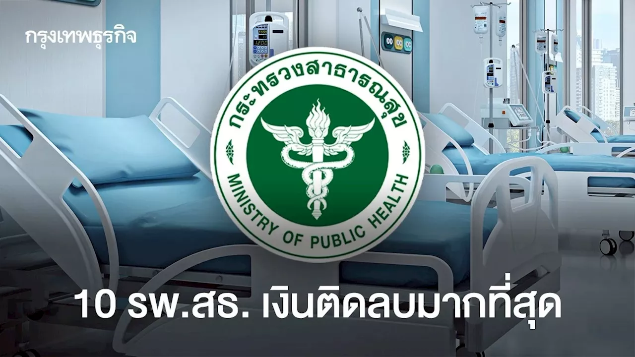 '10 รพ.สธ.' Q 1 ปี 68 เงินติดลบมากที่สุด รวมกว่า 1.9 พันล้าน