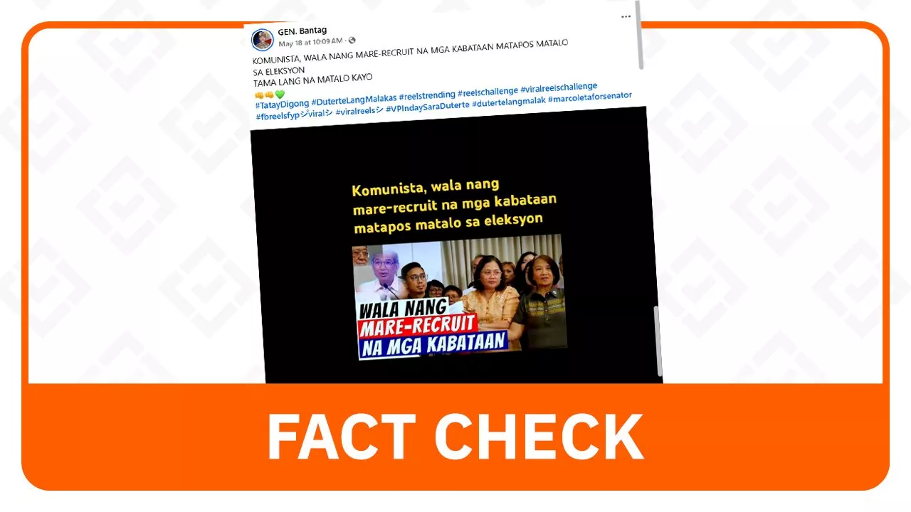 FACT CHECK: Contrary to claim, Makabayan bloc not communist recruiters