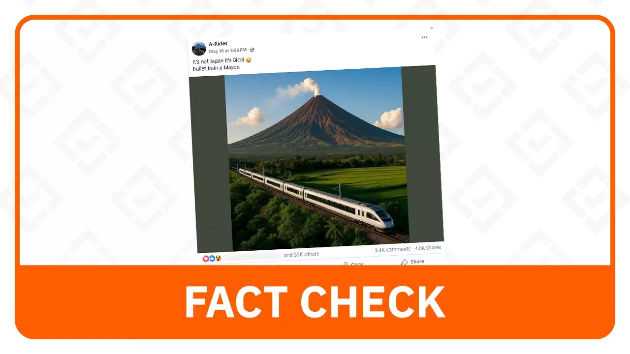 FACT CHECK: Image of bullet train in Bicol is AI-generated, no Albay trip yet