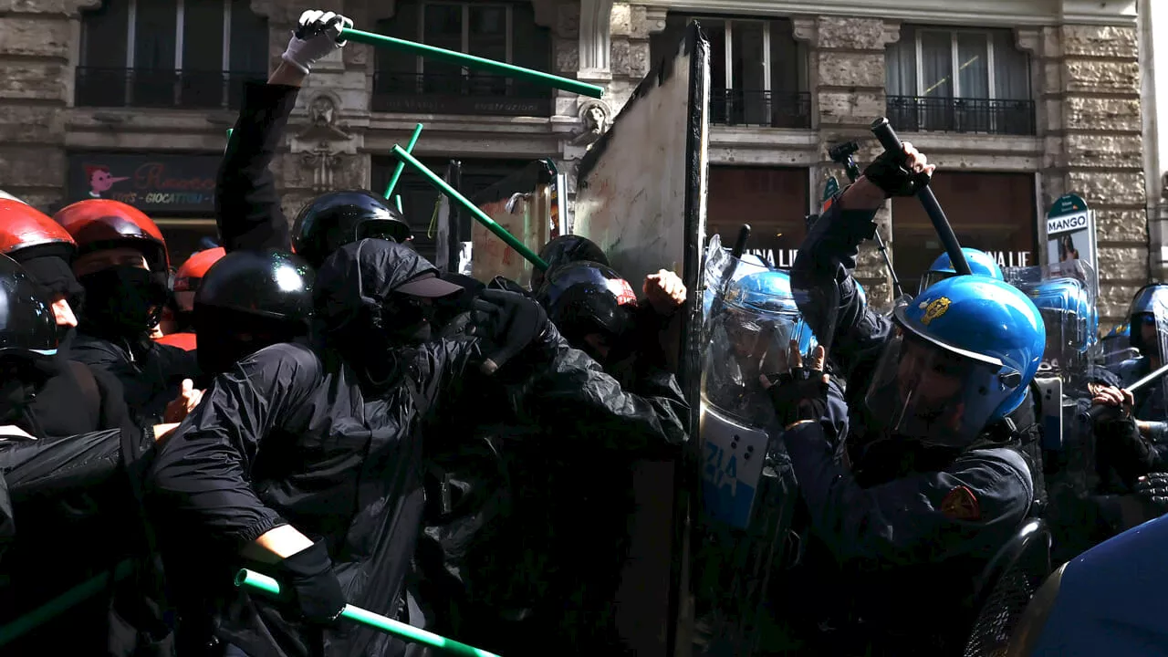 Ddl sicurezza: scontri in piazza a Roma fra polizia e manifestanti