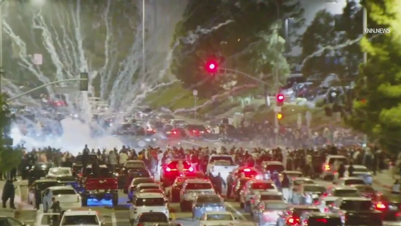 Fireworks go off on Sylmar street as dozens gather during street takeover