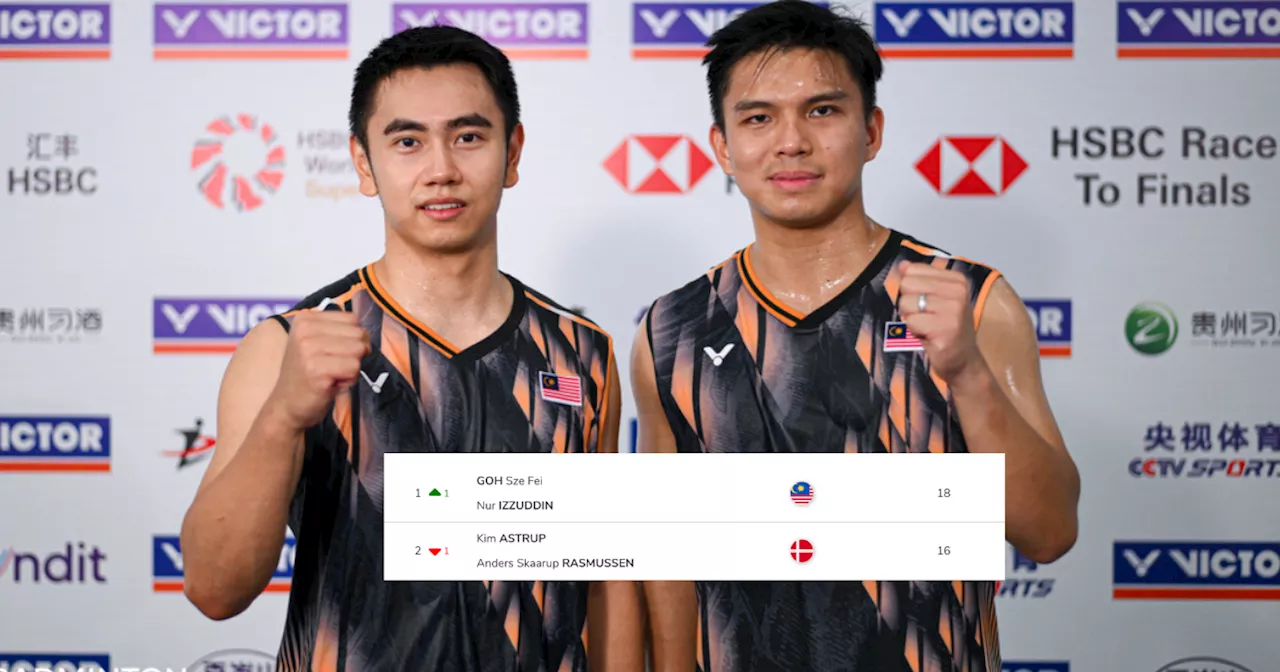 Goh Sze Fei-Izzuddin Kini Diiktiraf Sebagai Pemain No. 1 Dunia Beregu Badminton Lelaki