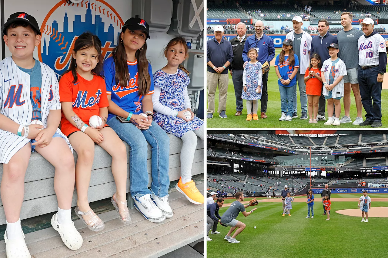Kids, grandkids of NYPD and FDNY heroes lost in line-of-duty throw first pitch at Mets game