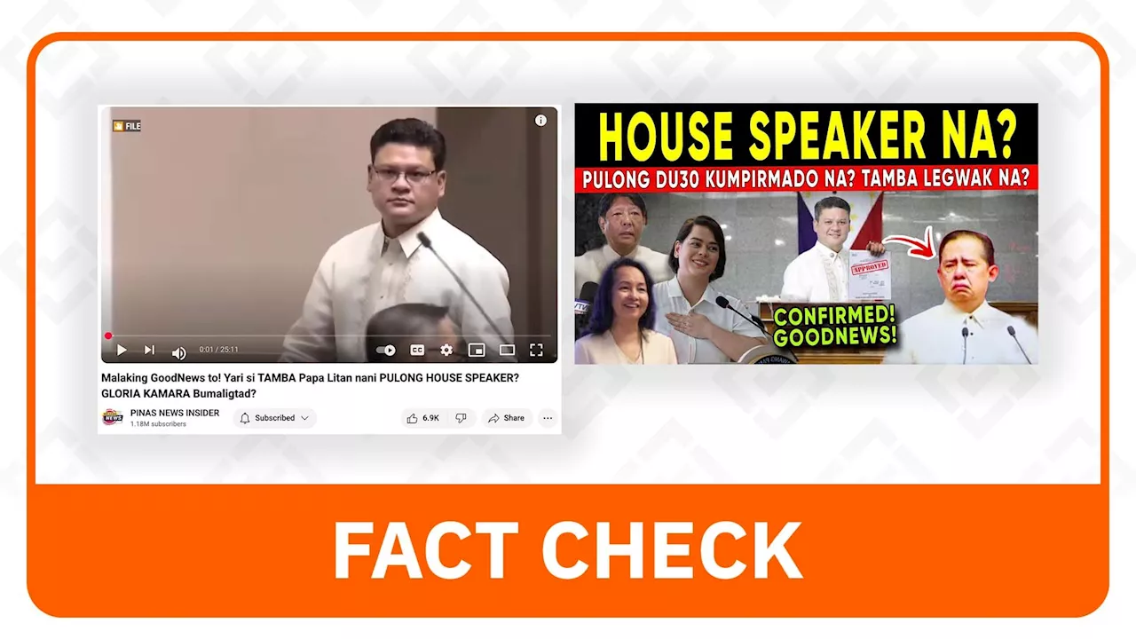 FACT CHECK: Paolo Duterte not new House Speaker