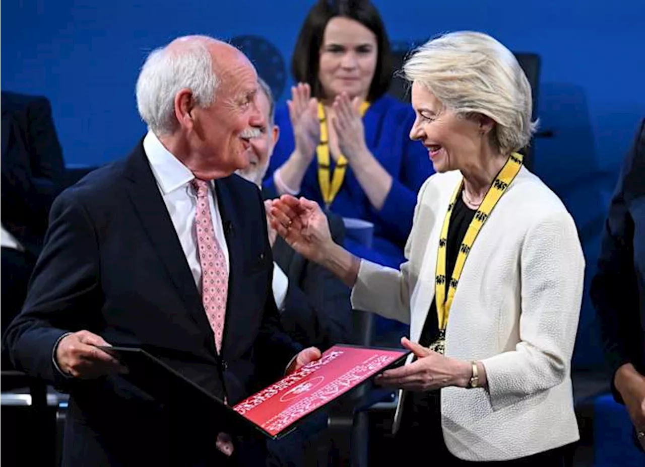 Ursula von der Leyen honored with award for contributions to European unity