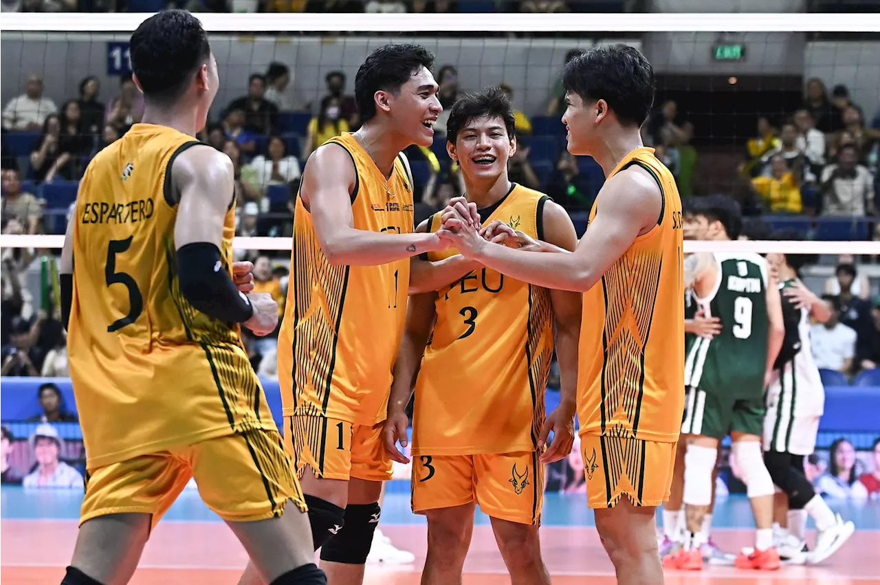 FEU ousts La Salle, advances to UAAP men's volleyball finals; UST forces do-or-die vs NU