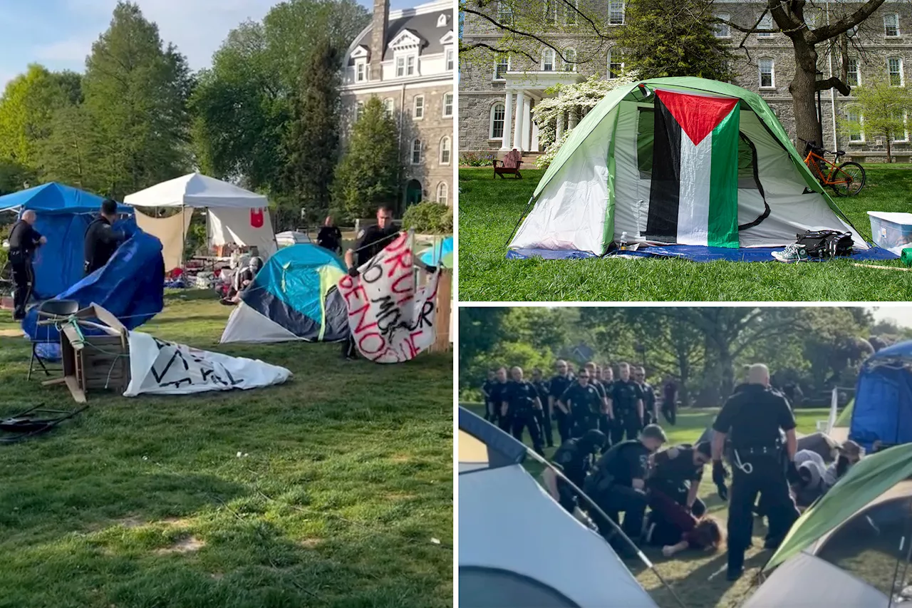 Police arrest 9, break up pro-Palestinian encampment at Swarthmore -- as college president cites FBI scrutiny