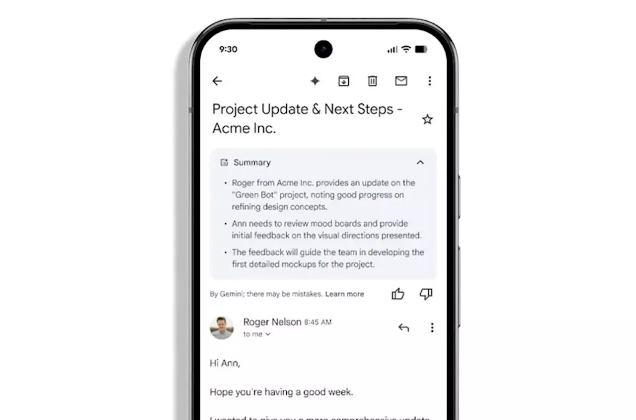 The Gmail app can automatically summarize those long email threads