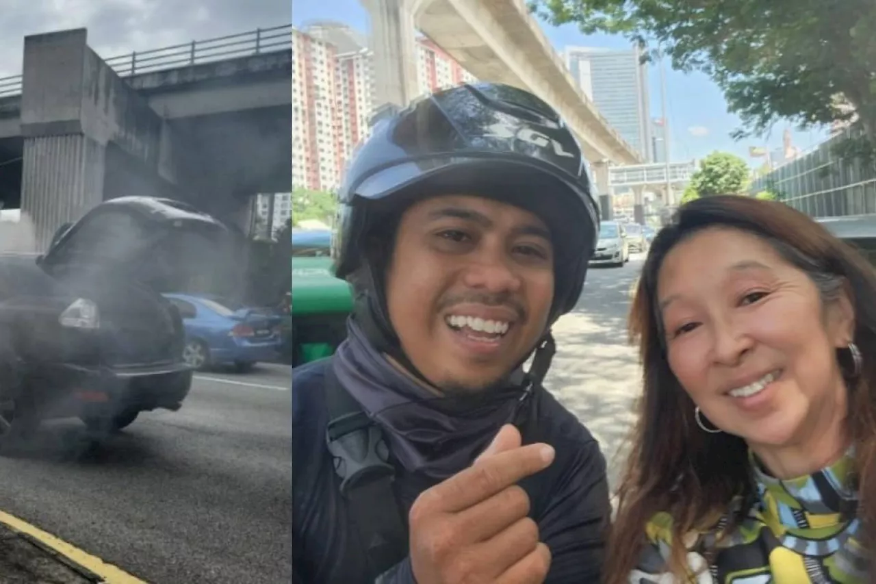 Grab rider praised for heroic act after car catches fire in Bangsar