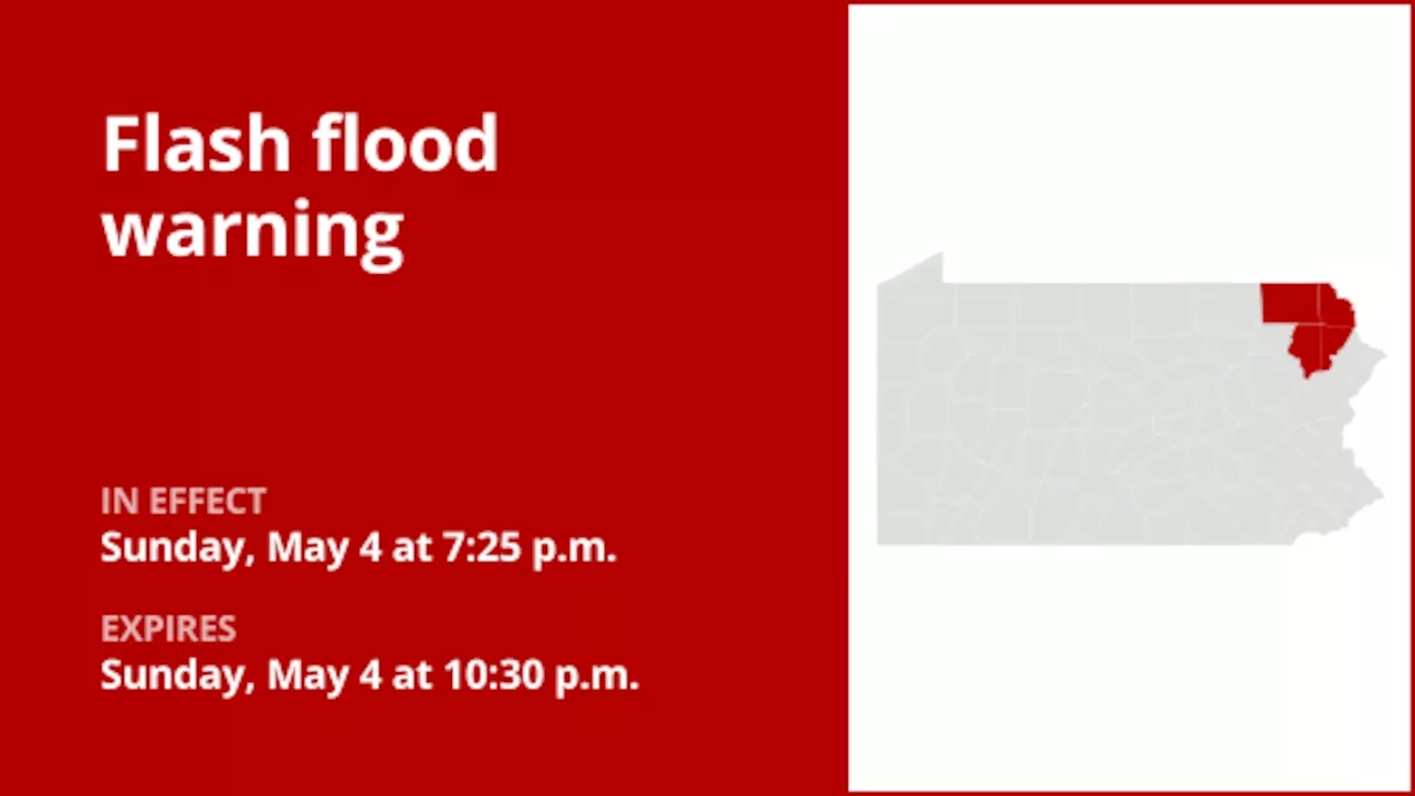 Northeast Pa. under a flash flood warning until Sunday night due to substantial downpours