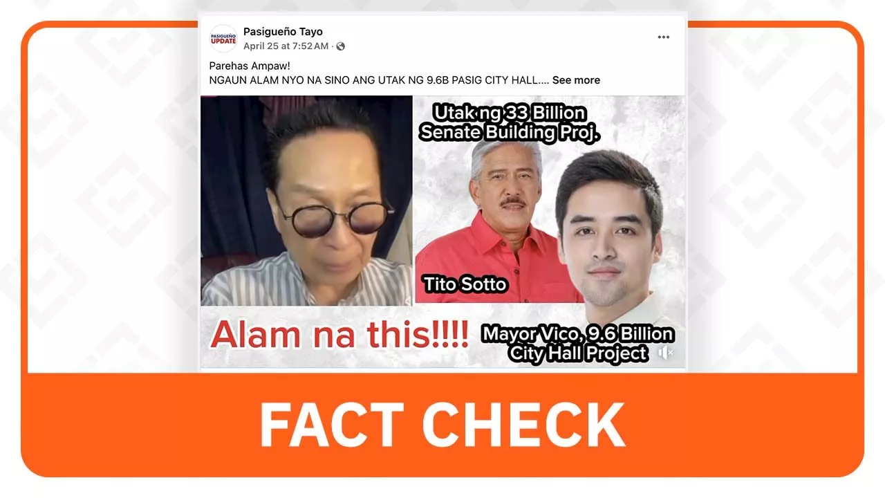FACT CHECK: Post links Pasig City hall project to Vico Sotto 2028 Senate bid without proof