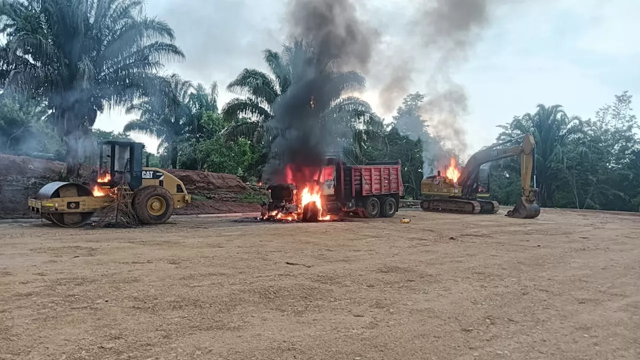 Canacol responsabiliza a dos ciudadanos de la quema de máquinas en San Marcos