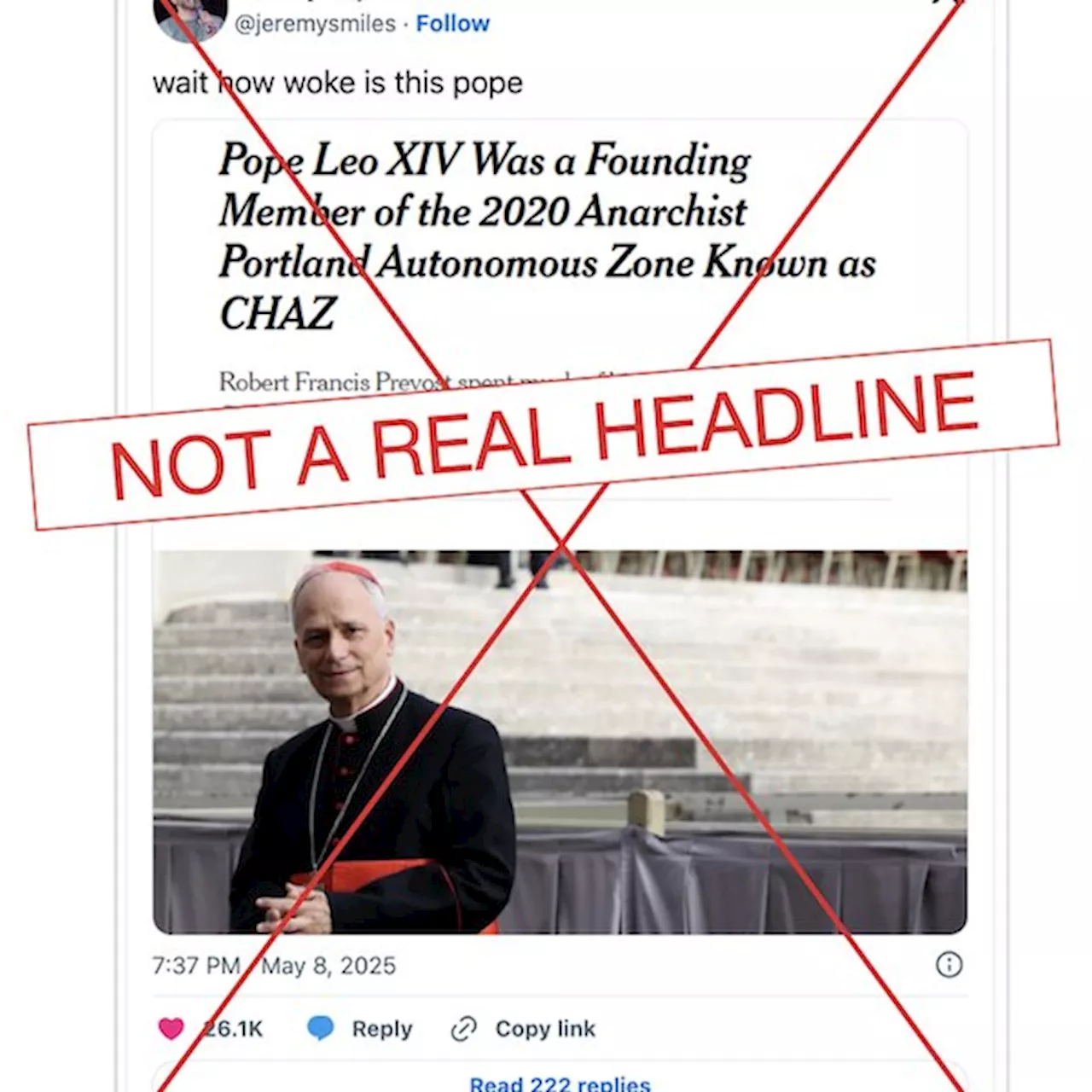 No, headline linking new pope to anarchist zone isn’t real