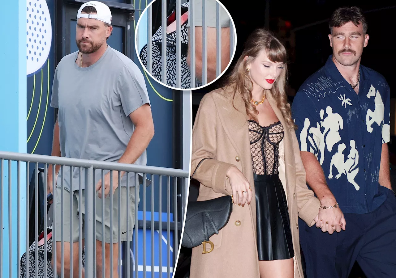 Travis Kelce gives nod to Taylor Swift with surprising item in gym bag