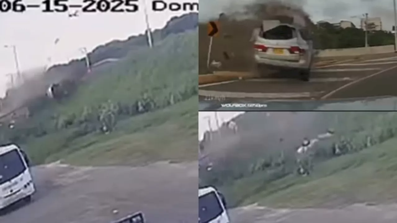 Fuerte accidente de camioneta en vía a Puerto Colombia