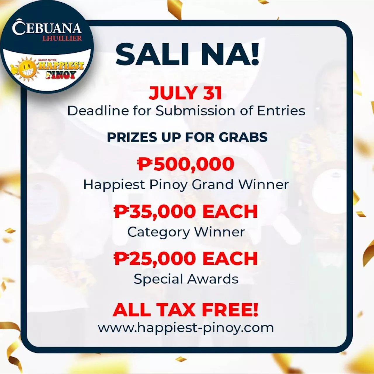 Last call to join Cebuana Lhuillier's Search for the Happiest Pinoy
