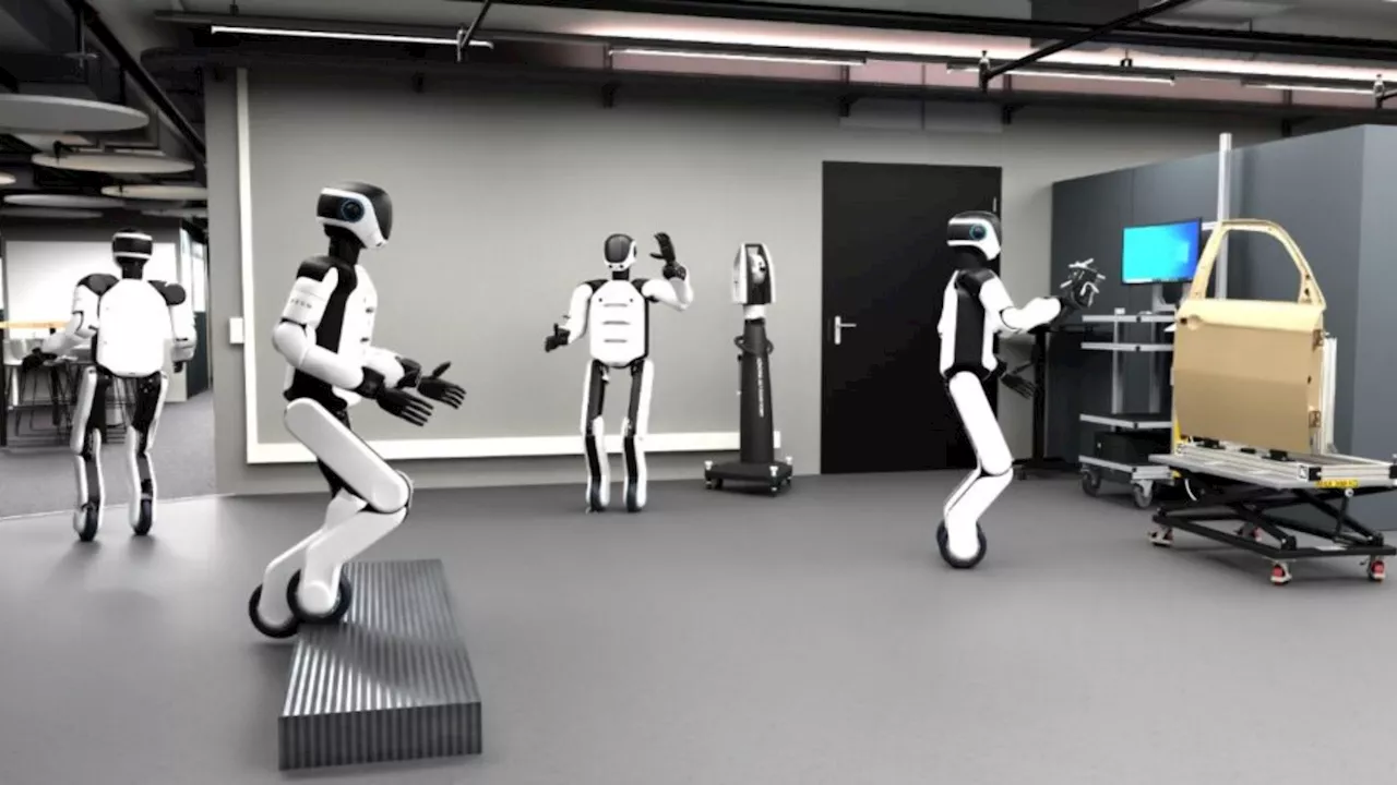 Humanoid robot runs factory machines, sorts parts, and scans assets using NVIDIA tech