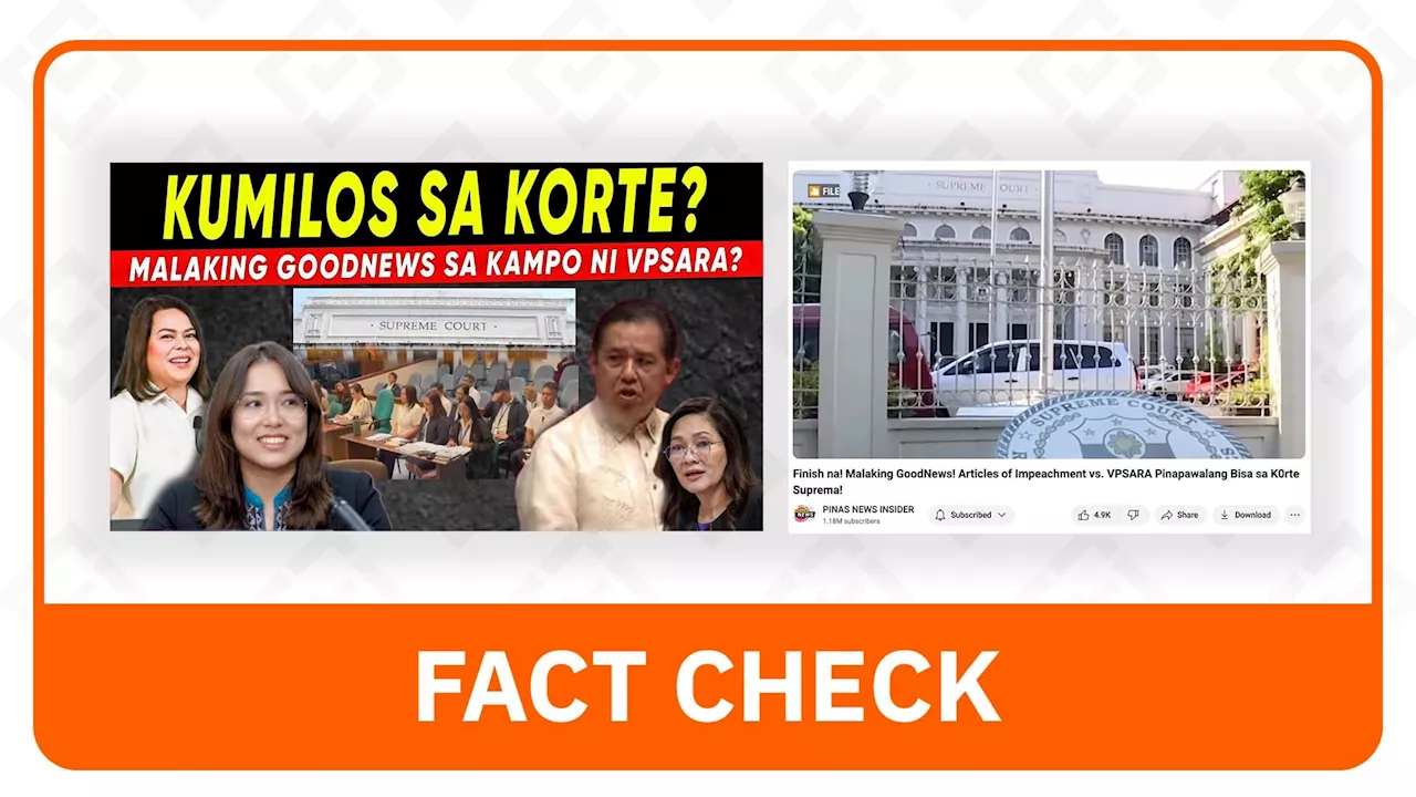 FACT CHECK: SC did not nullify impeachment articles vs Sara Duterte