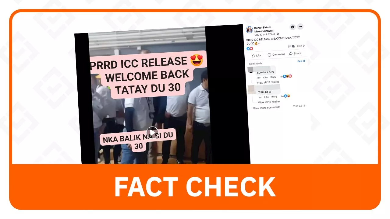 FACT CHECK: Hong Kong video of Duterte misused to claim release from ICC detention