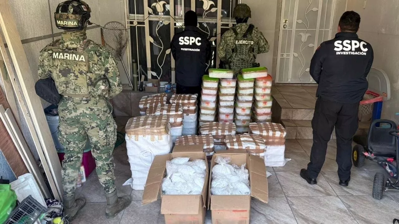Decomisan metanfetamina y fentanilo en Baja California y Chihuahua