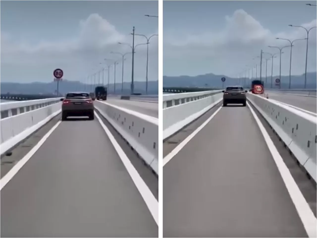 Police detain Proton X50 driver for using motorcycle lane on Penang bridge