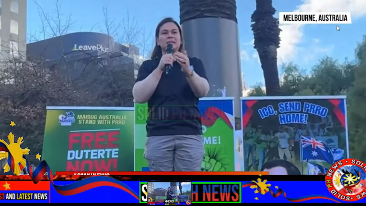 VP Sara urges supporters to lobby for Rody release from The Hague