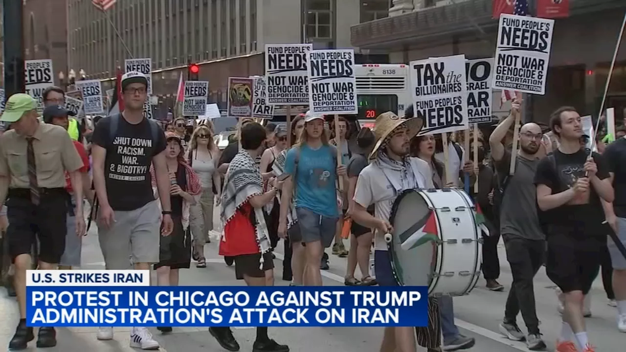 Dozens protest against Trump administration's strikes on Iranian nuclear sites at Federal Plaza