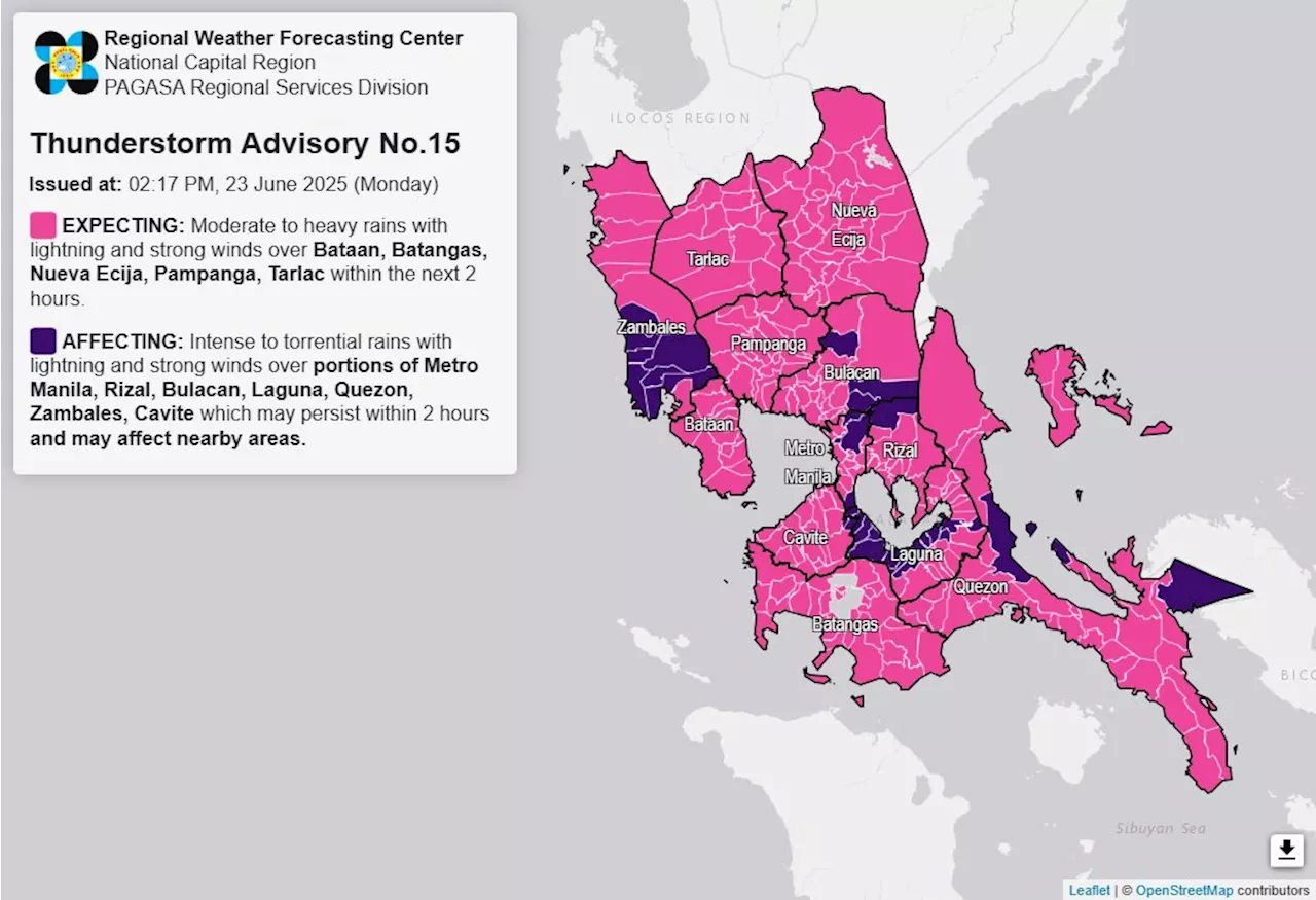 Metro Manila, 6 Luzon provinces experience intense to torrential rains