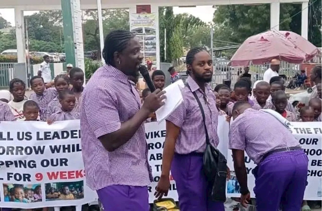 Activist leads protest in Abuja over nine-week primary school teachers’ strike