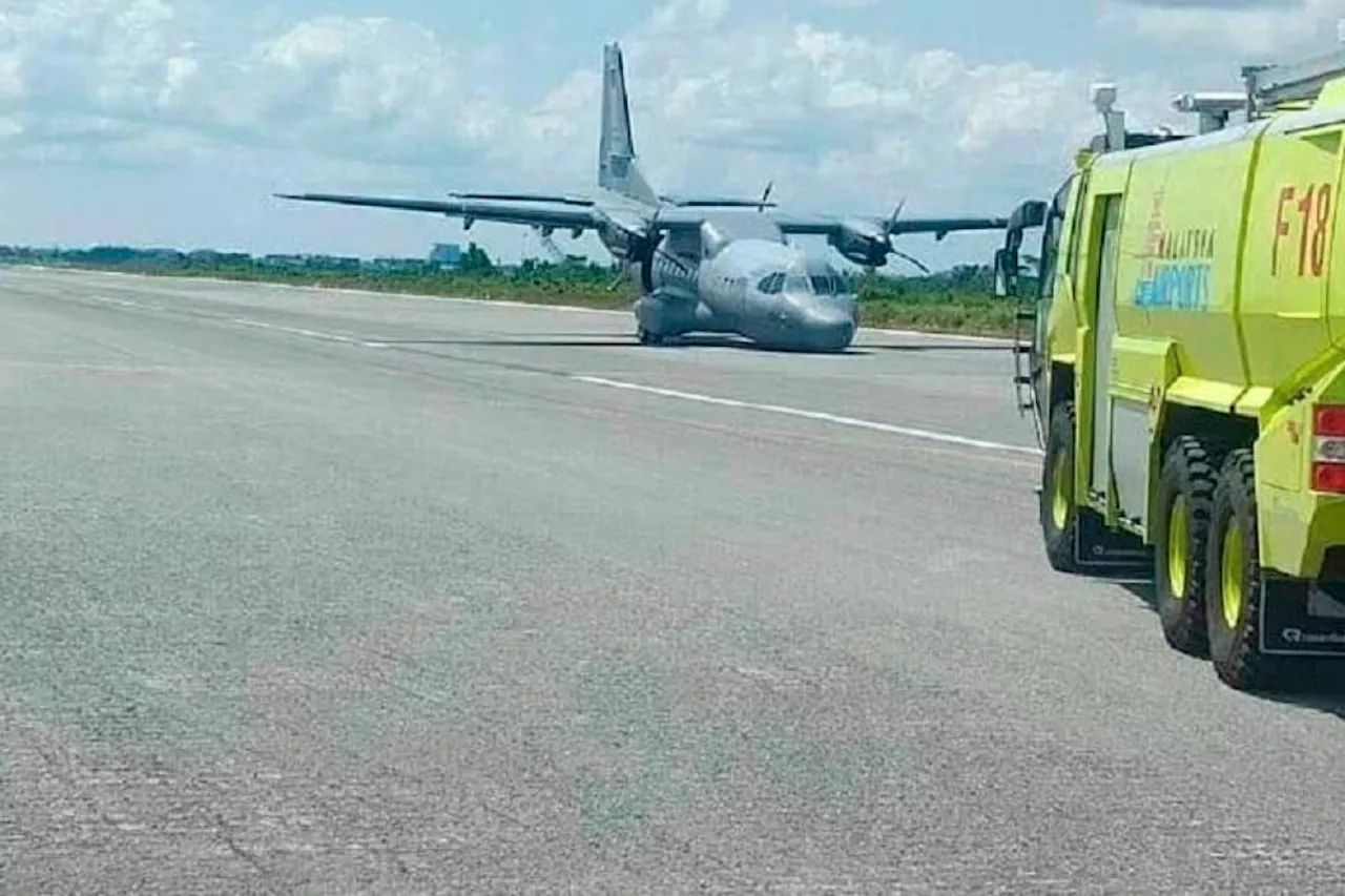 RMAF plane skids at Kuching airport, runway closed until 3pm