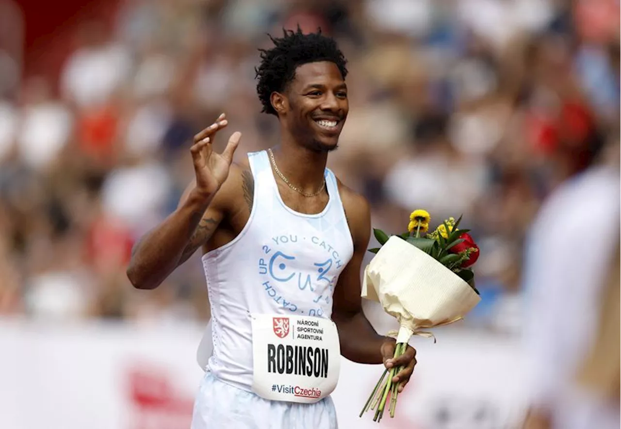 Athletics-Robinson overcomes embarrassing wardrobe malfunction to win Ostrava 400 hurdles