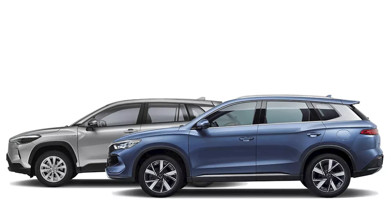 Size comparo: How big is the new BYD Sealion 5 DM-i vs. the Toyota Corolla Cross HEV?