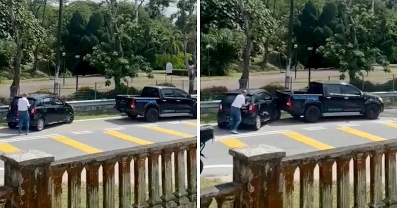 50yo M'sian Man Reverses & Hits an Axia with His Hilux Multiple Times in JB Road Rage Incident, Gets Arrested