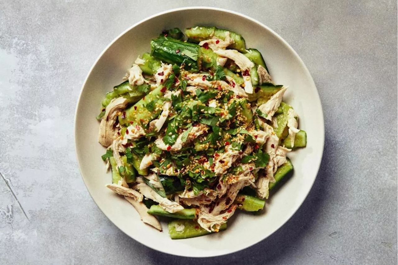 Five Weeknight Dishes: Smashed cucumber and chicken salad because it’s too hot to cook
