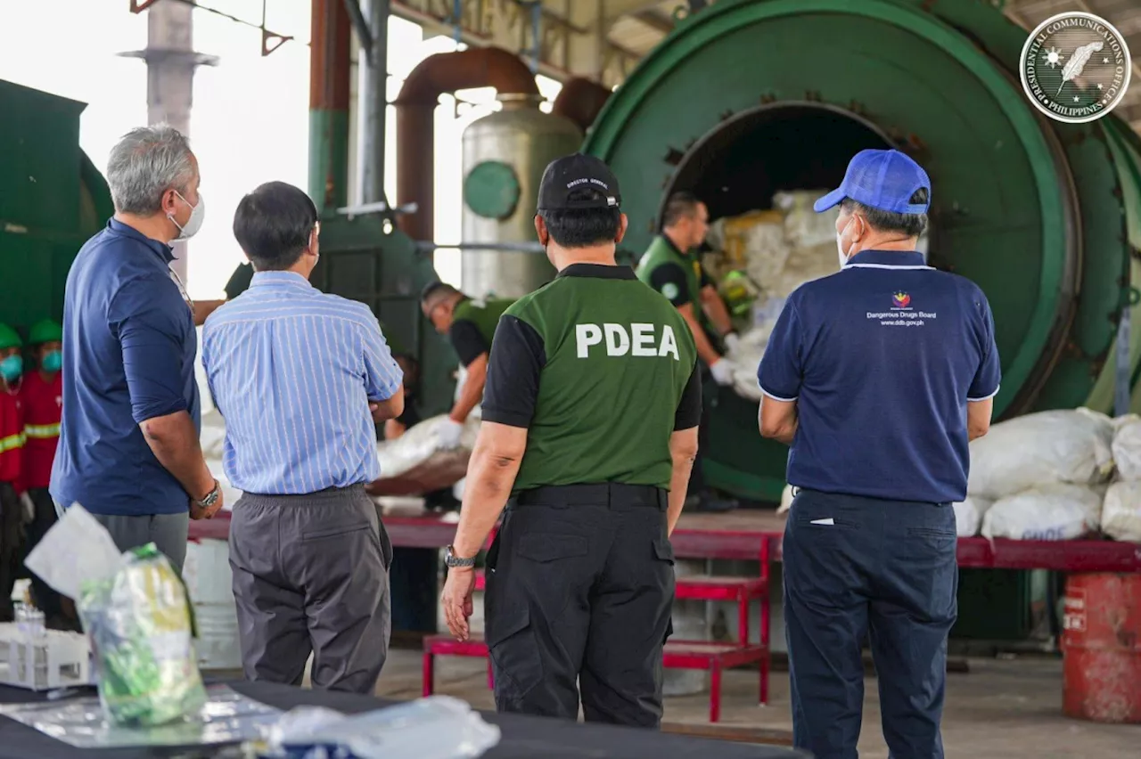 Marcos leads burning of seized illegal drugs