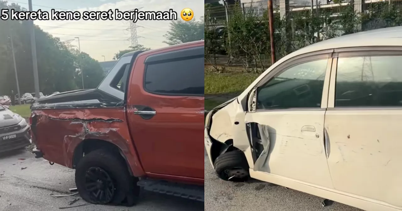 [VIDEO] 5 Kereta Remuk Lepas Diseret Berjemaah Sebab Parkir Sembarangan Di LRT Glenmarie