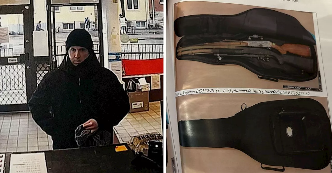 Vapen och sax i Rikard Anderssons gitarrfodral