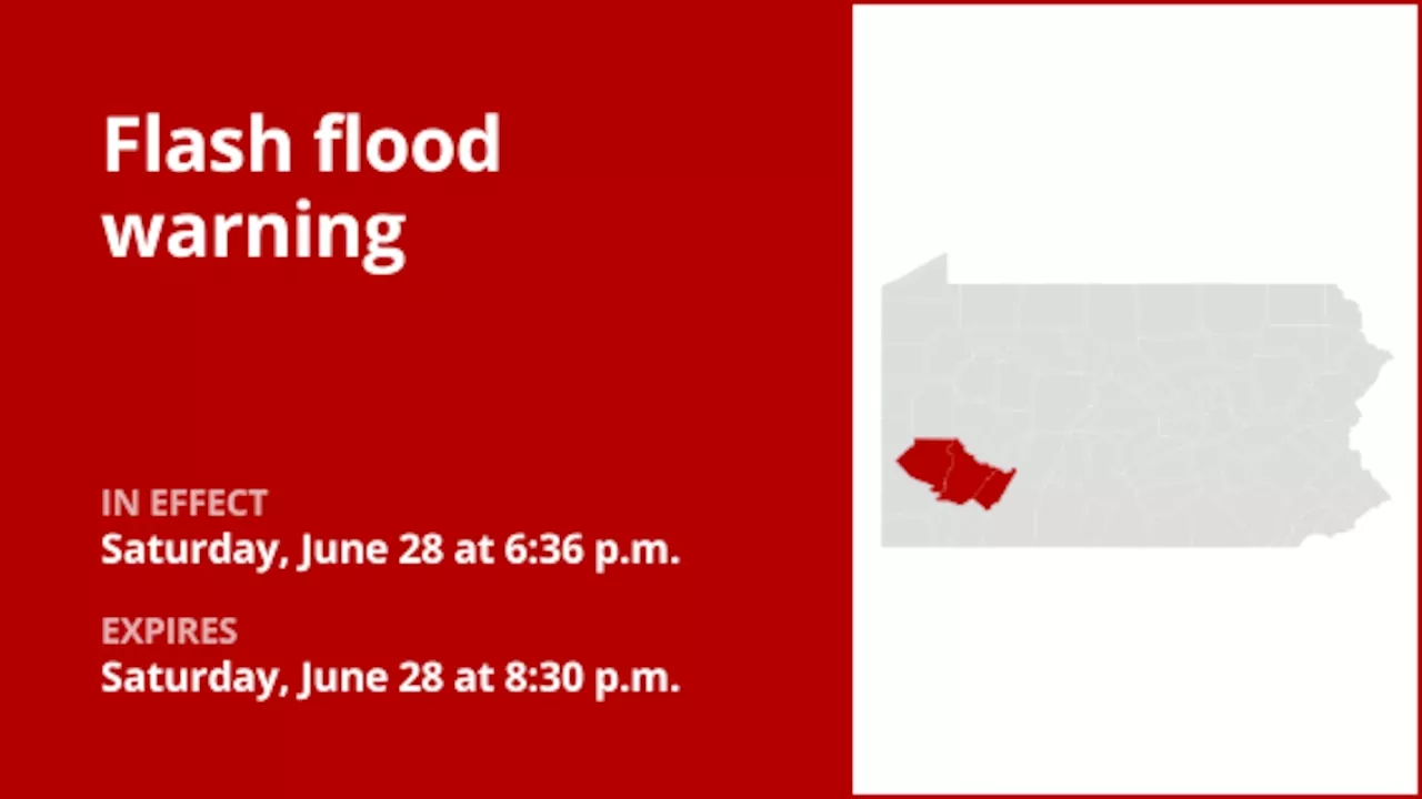 Update: Flash flood warning issued for Allegheny and Westmoreland counties Saturday evening caused by thunder