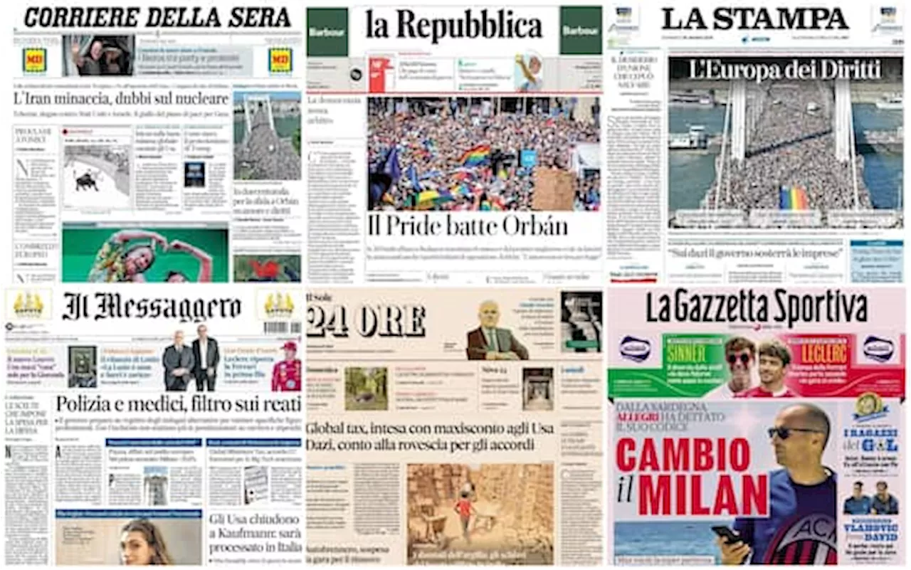 Le prime pagine dei quotidiani di oggi 29 giugno: la rassegna stampa di Sky TG24