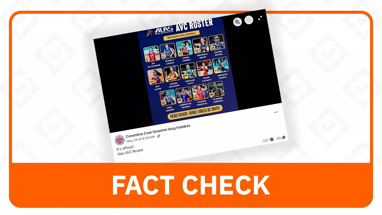 FACT CHECK: 14-woman Alas Pilipinas roster for AVC Women’s Nations Cup is fake