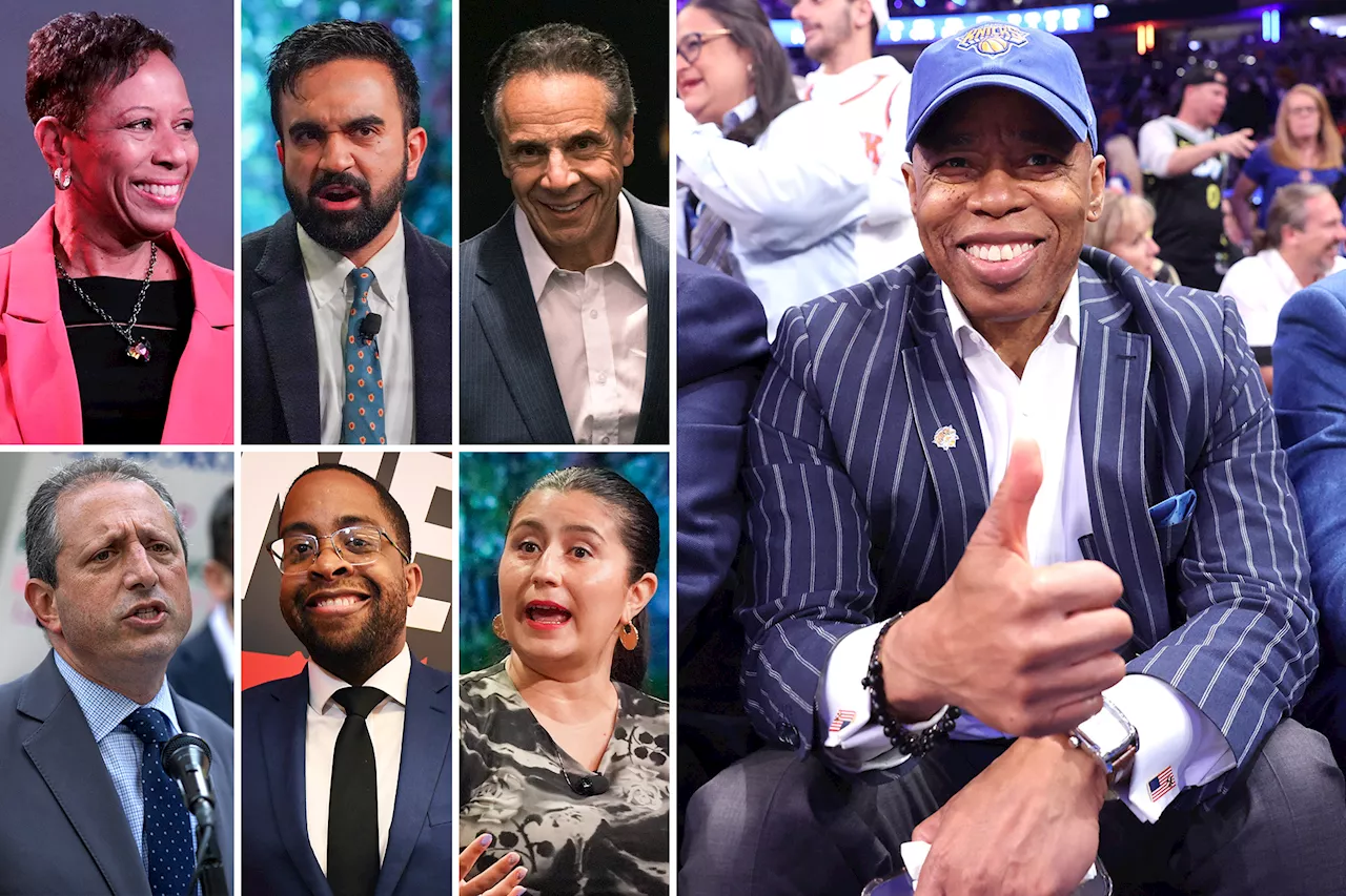 Who are the candidates running for NYC mayor against Eric Adams? 