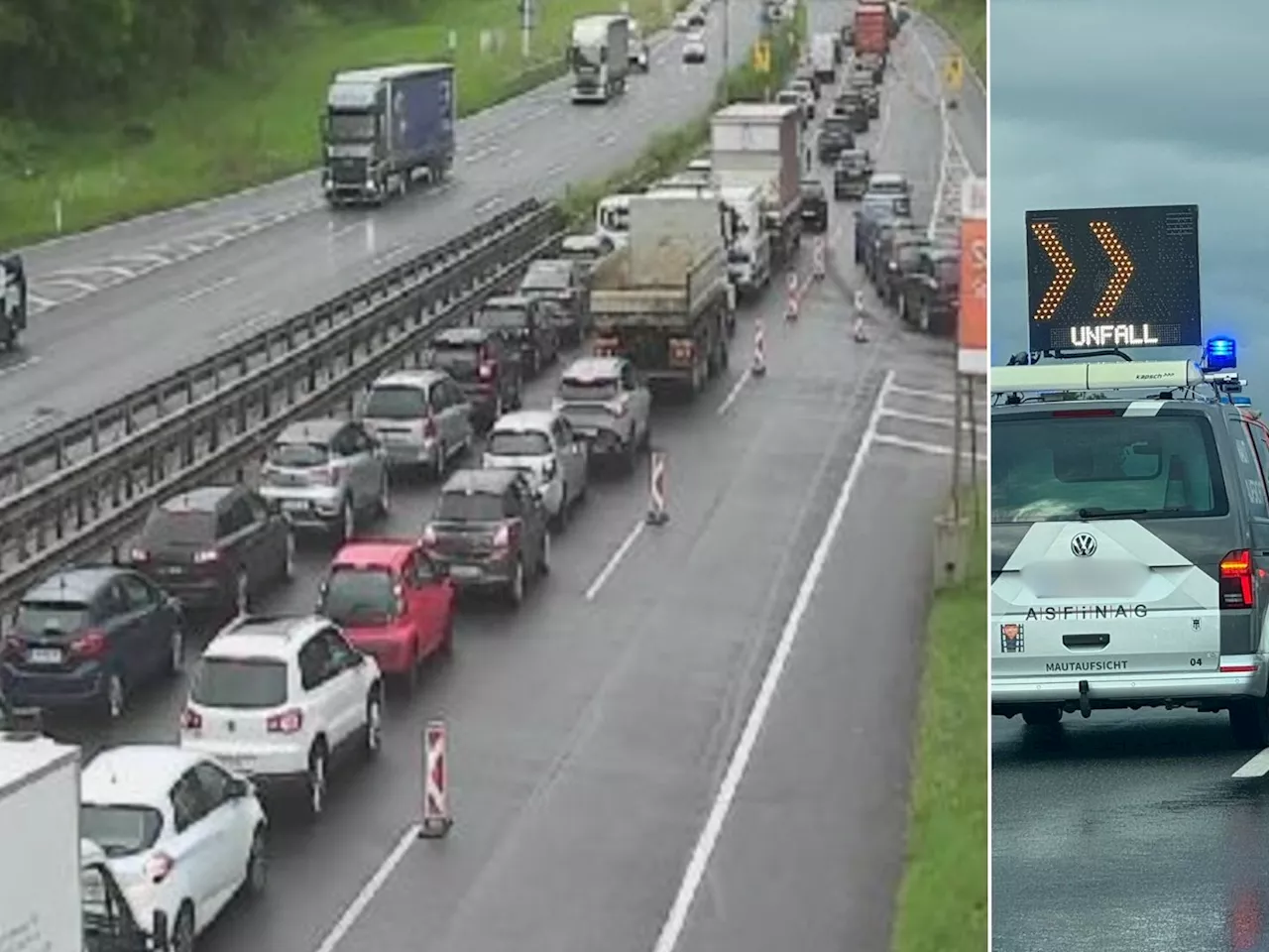 Pfändertunnel gesperrt: Stau auf A14 und Citytunnel Bregenz
