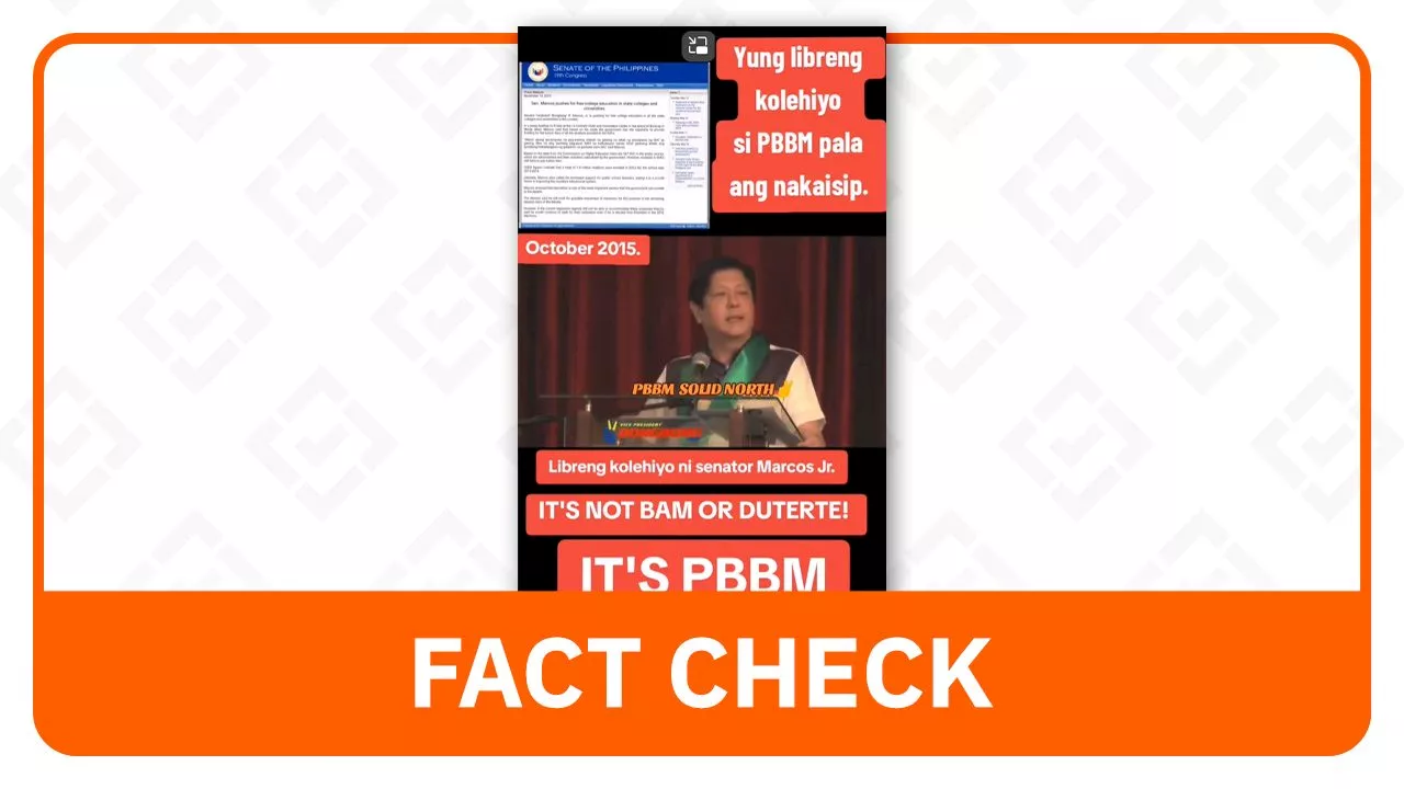 FACT CHECK: Marcos did not author free college tuition law