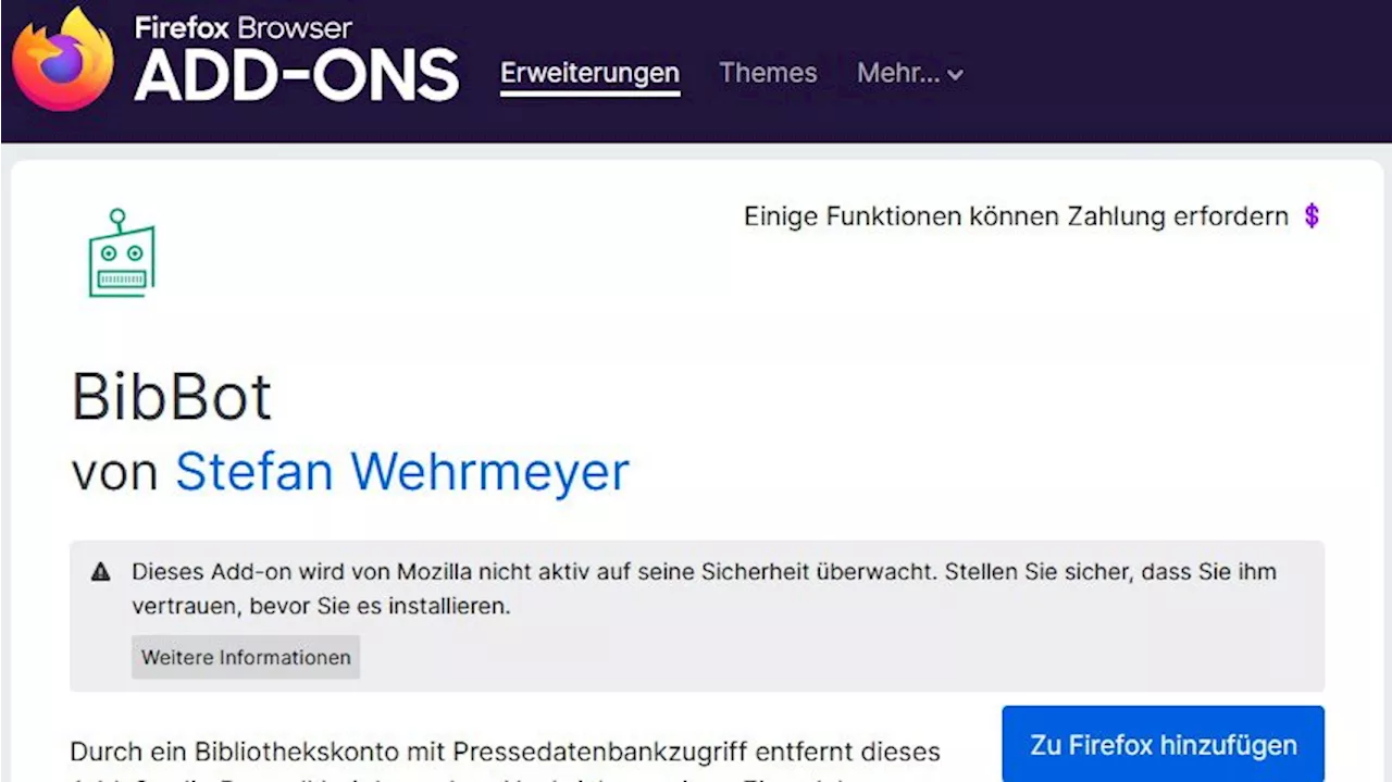 BibBot: Browser-Add-on zum Lesen hinter vielen Paywalls