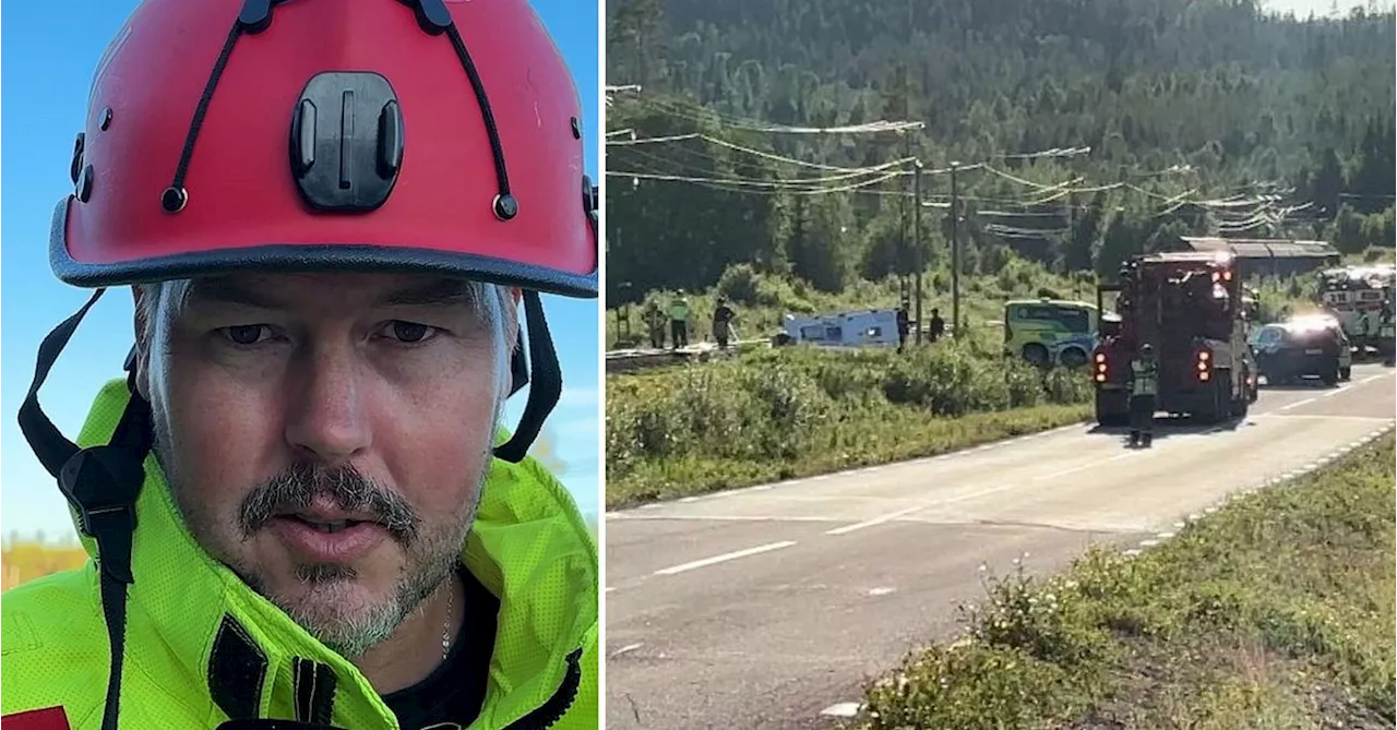 Husbil påkörd av godståg i Bräcke