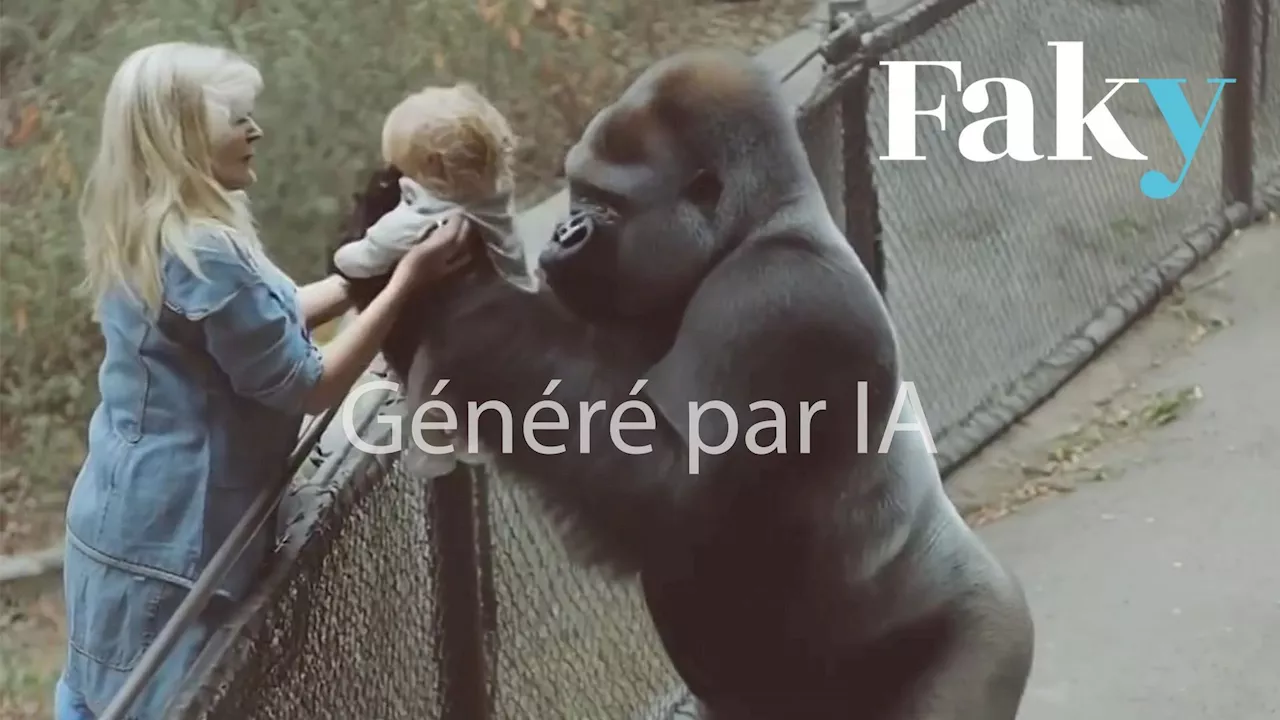 Un gorille rend à sa maman un enfant tombé dans son enclos : cette vidéo a été générée par IA