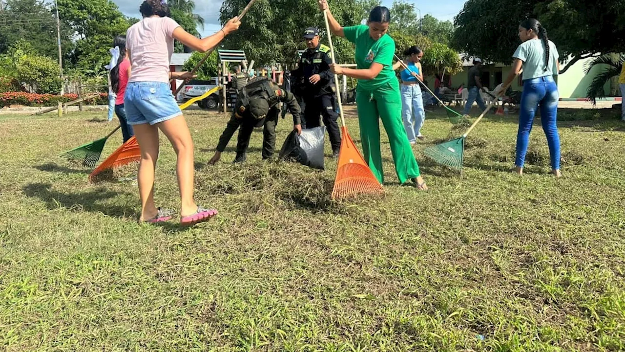 La Policía recuperó y transformó un parque en Buenavista, Córdoba