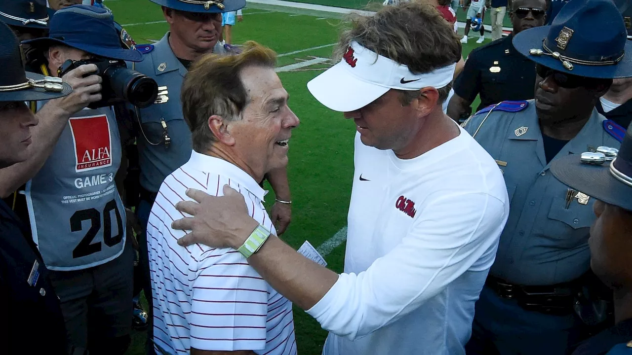 Lane Kiffin on whether Nick Saban will coach again, asked if he’d hire former Alabama coach